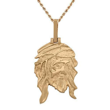 Diamond Two Side Jesus Head Pendant in 14k Rose Gold 2.75 Ctw